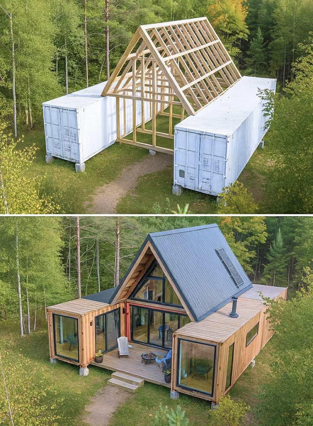 House - Unbelievable Shipping Container Transformation 🌲🏡 At first ...