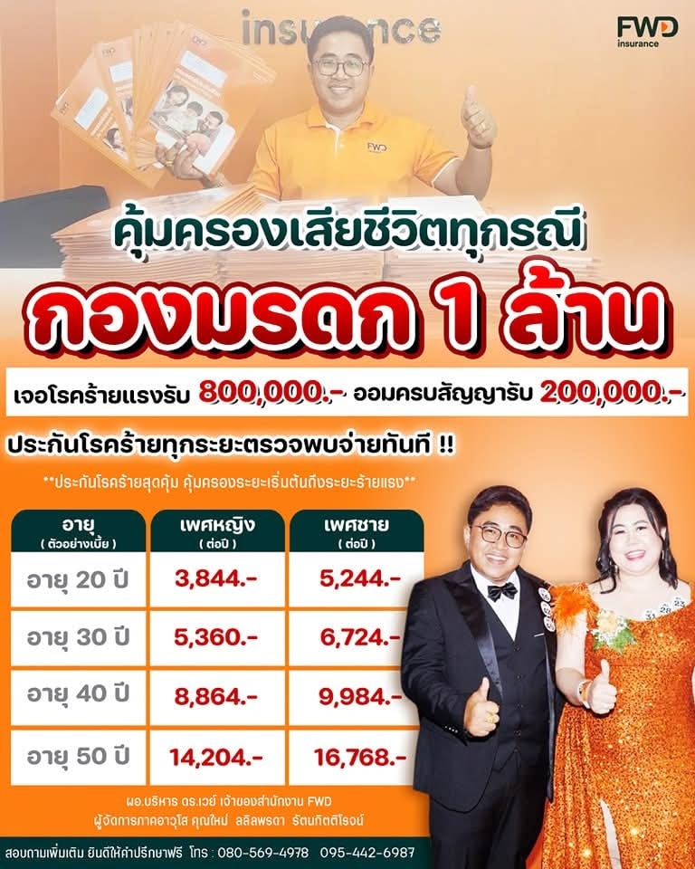 #ประกันโรคร้ายทุกระยะตรวจพบจ่าย 💯สร้างมรดก 1,000,000 บาท ️ ประกันโรค ...