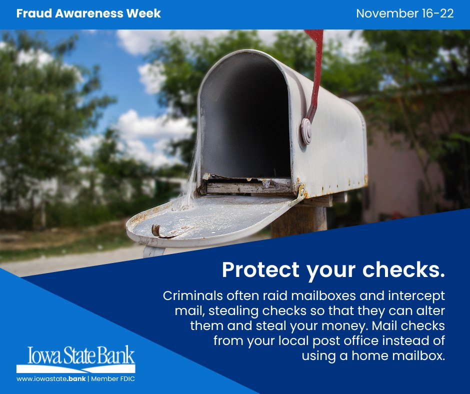 Iowa State Bank - In honor of Fraud Awareness Week, we are... | Facebook