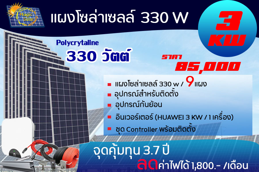 Magic solar - 💥เซ็ตพร้อมติดตั้ง 💥/ ชุดโซล่าเซลล์ongrid... | Facebook