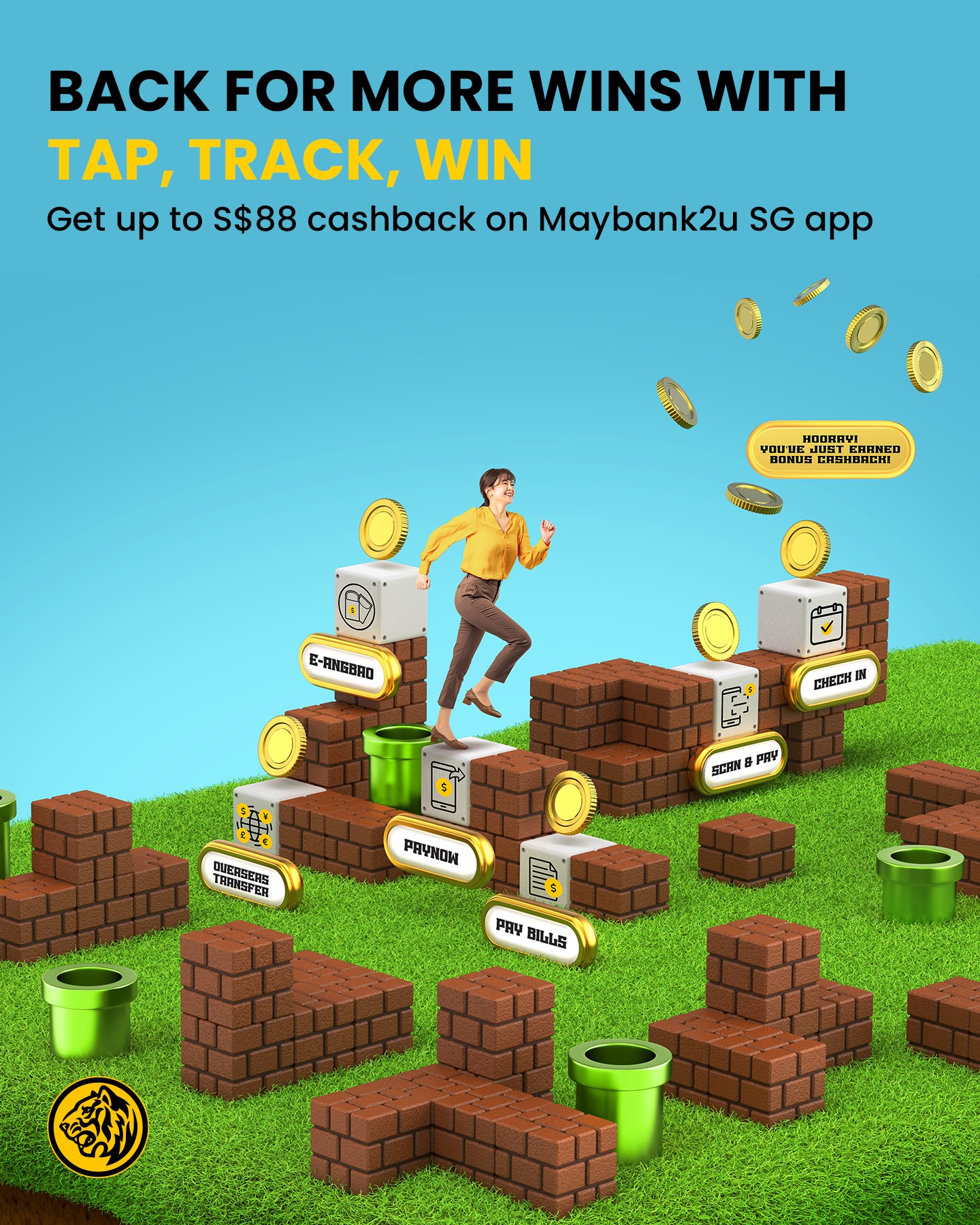 Maybank - The wait is over – Tap, Track, Win is back! Complete any 2 ...