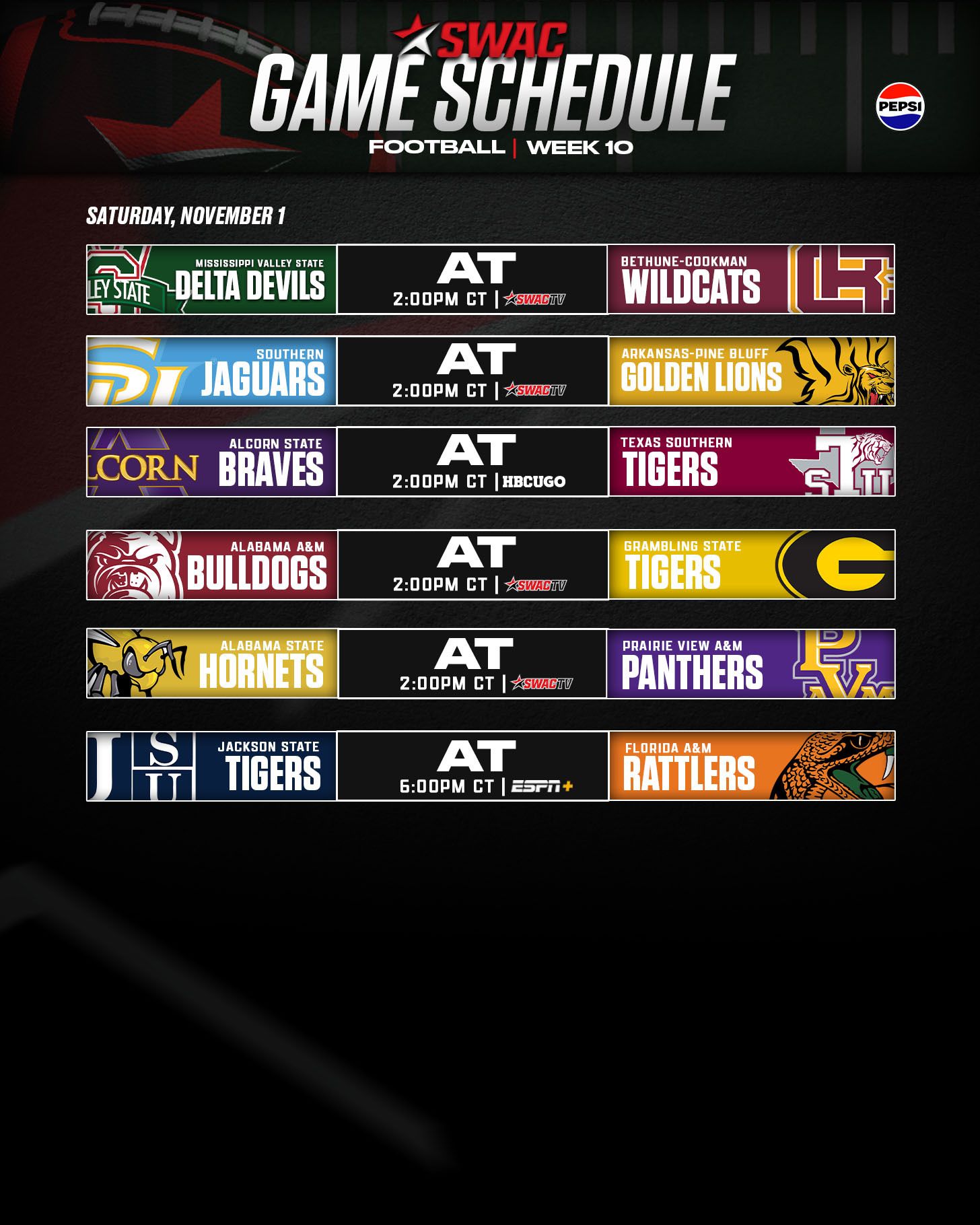 The Southwestern - SWAC Football Week 10 is HERE! 🏈 Check out this week ...