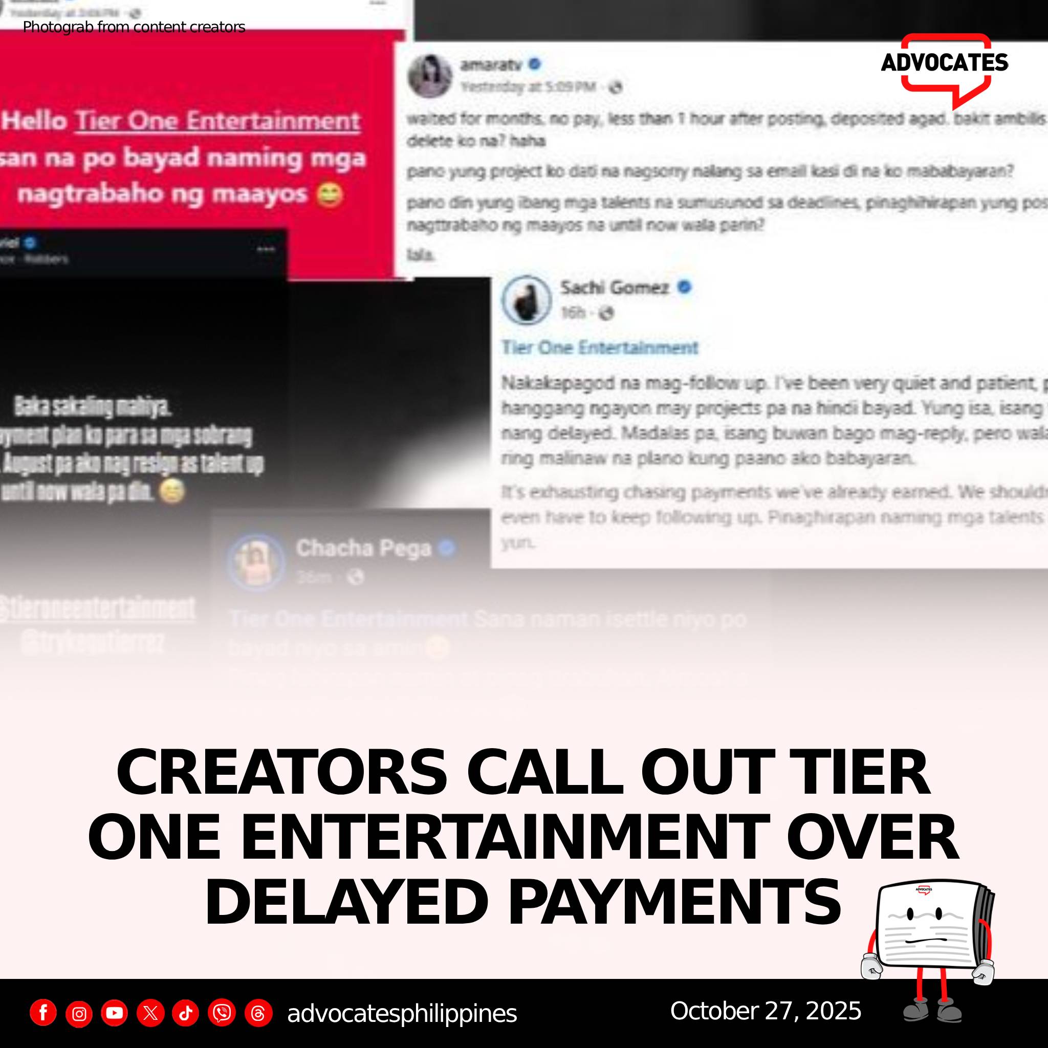 Advocates - A wave of frustration has hit Tier One Entertainment after ...
