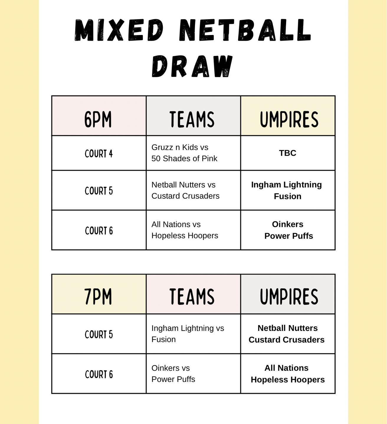 Herbert - DRAW UPDATE! Due to a late forfeit, there has been an update ...