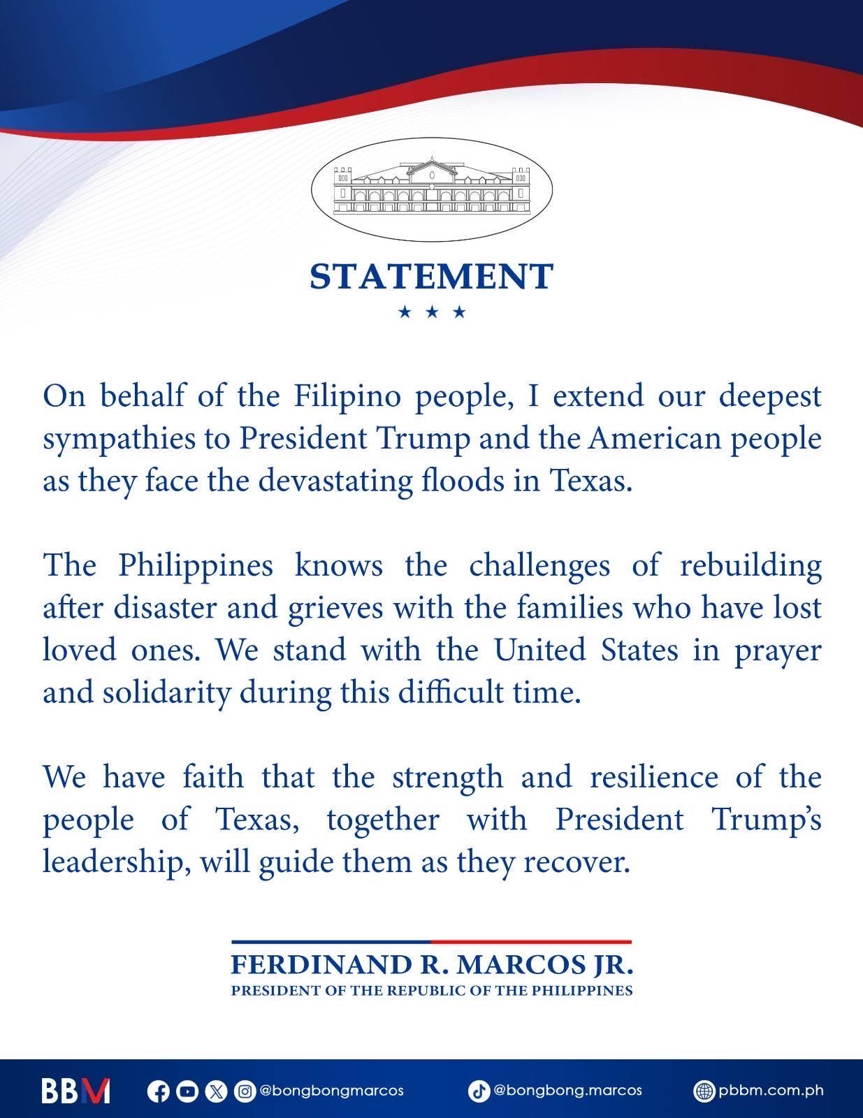 Bongbong Marcos - The Filipino hospitality goes beyond borders. Let us ...
