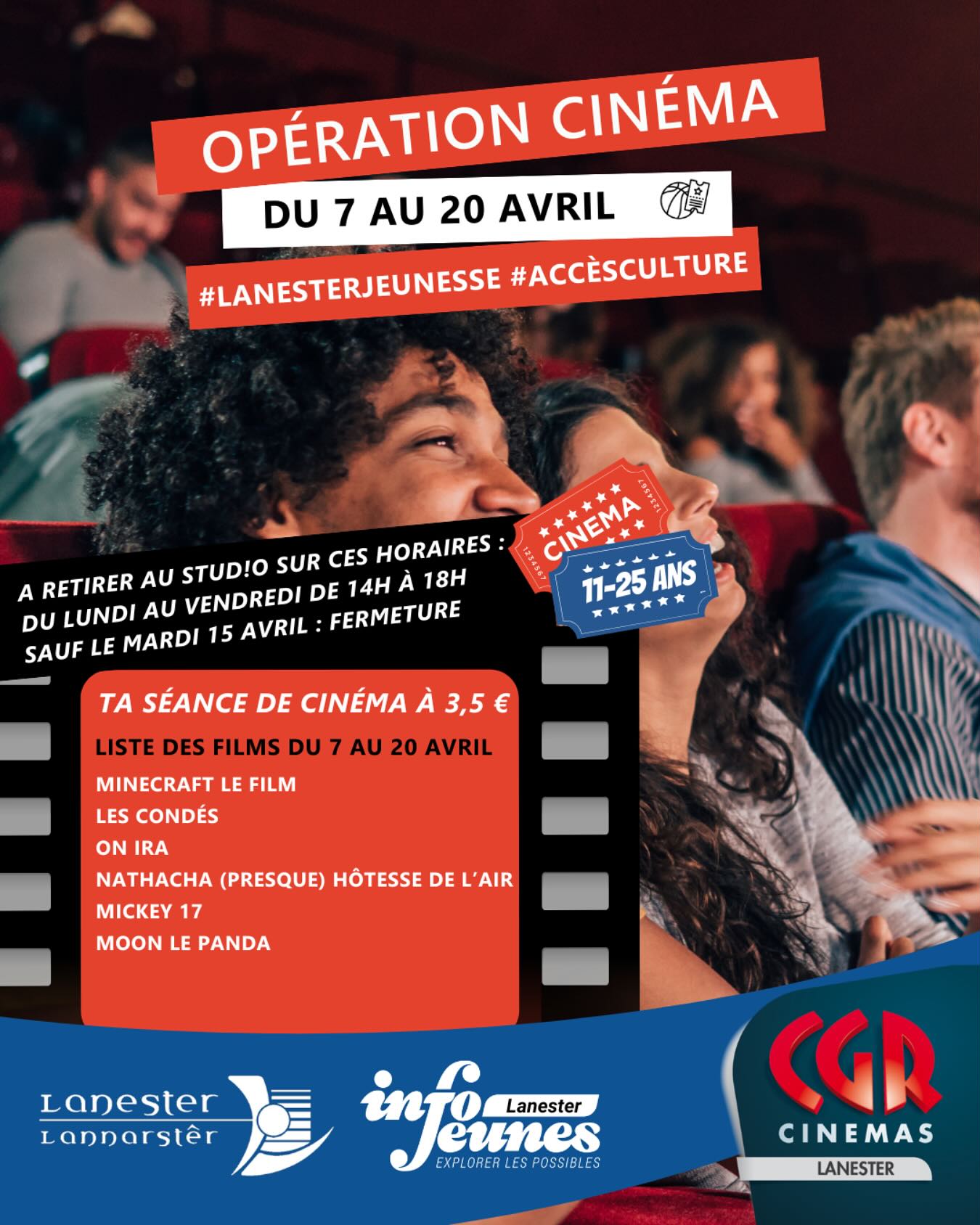 Studio - [ INFO JEUNES : OPERATION CINEMA 🎬 ] 📆 L’opération cinéma fait ...