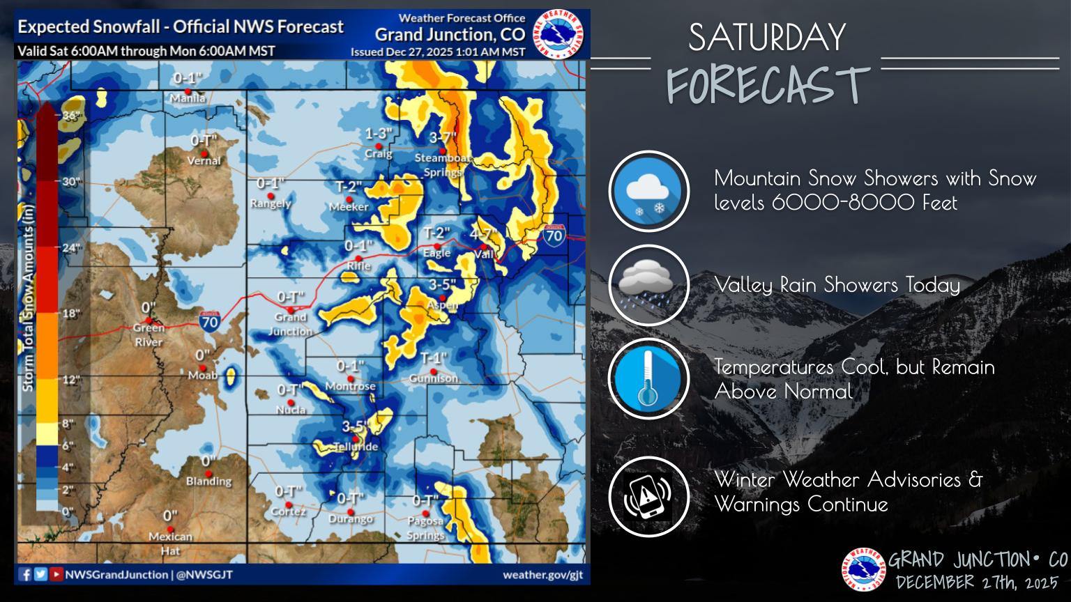 US - Winter weather conditions return to the mountains today with ...
