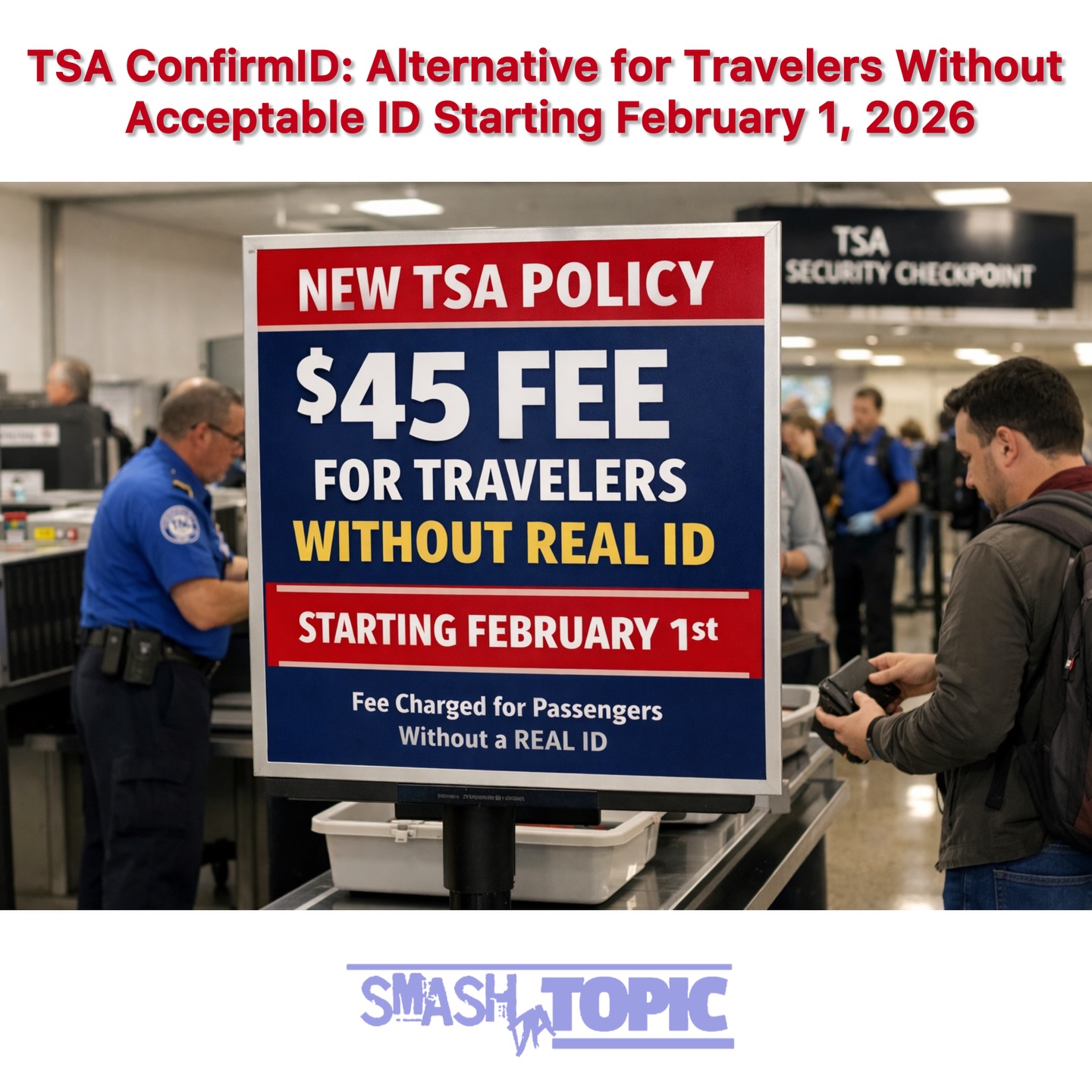 Smash - Travelers without a Real ID or acceptable ID can pay a $45 fee ...