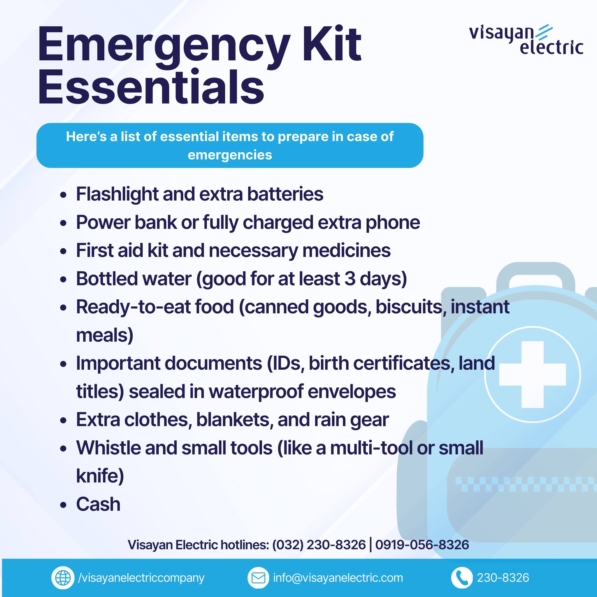 Visayan - Keep these emergency essentials handy! Let's all stay dry and ...
