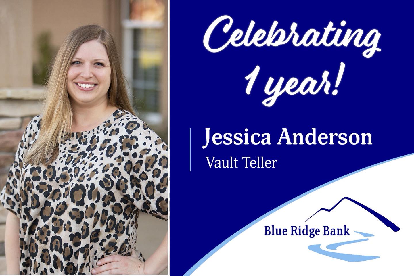 Blue Ridge Bank - Congratulations to Jessica Anderson! She... | Facebook