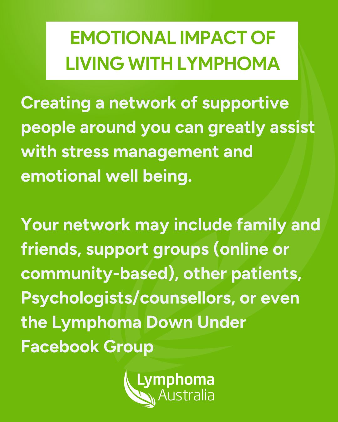 Photo inspiration: Long Term Emotional Effects Lymphoma Patients Reference: Lymphoma Australia Added A New Photo
