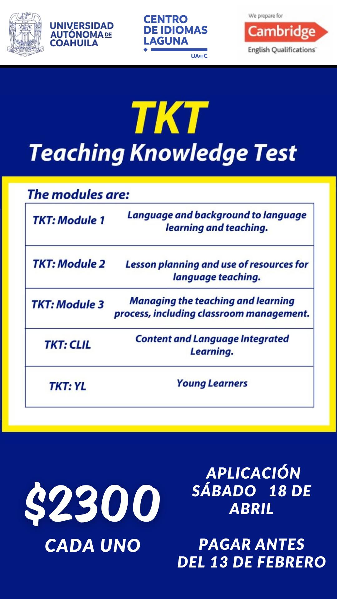 Centro - 📘 CERTIFICACIÓN TKT – CAMBRIDGE 📘 Teaching Knowledge Test Los ...