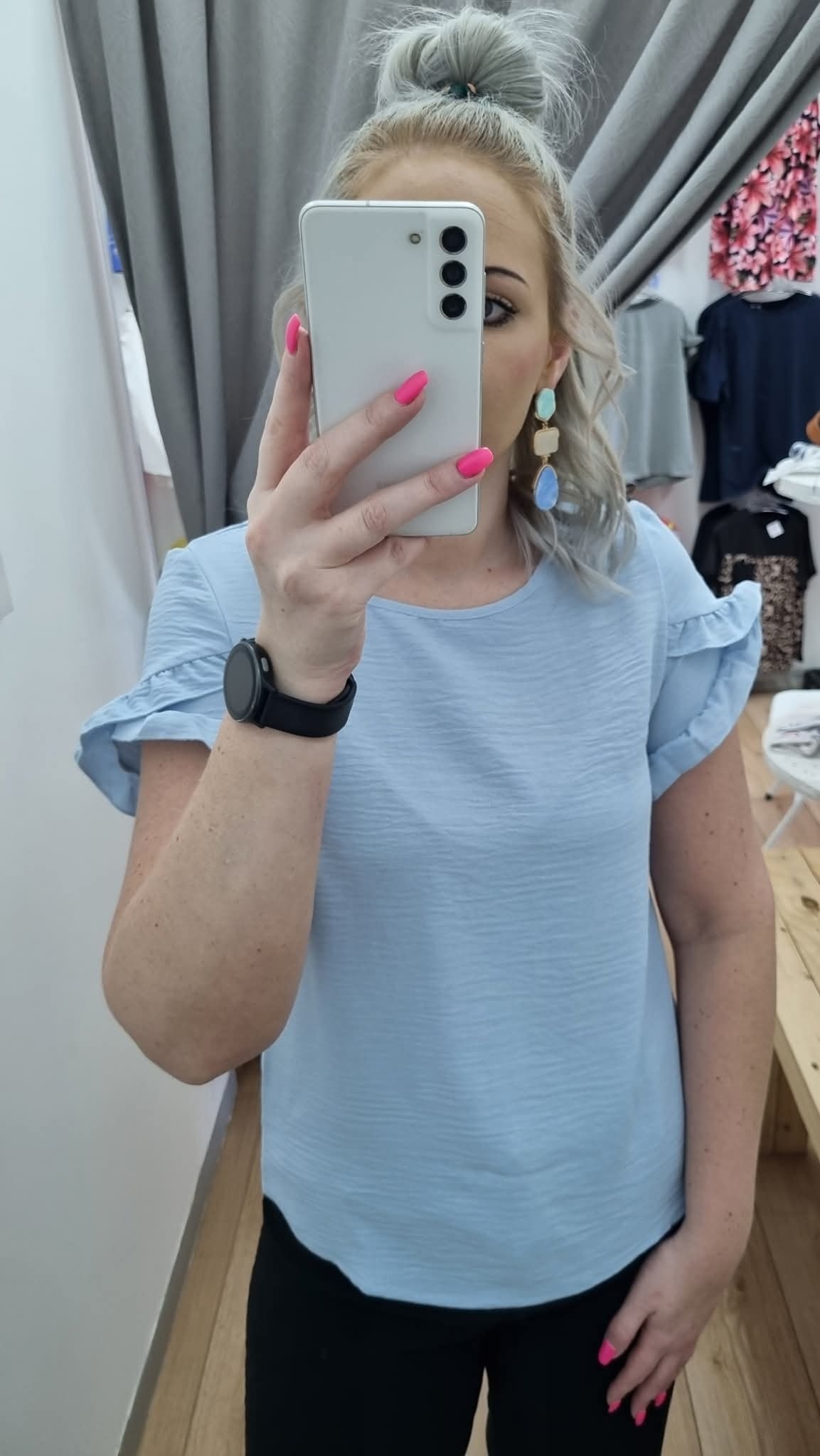 Baby blue blouse available for only... - Essie's Boutique | Facebook