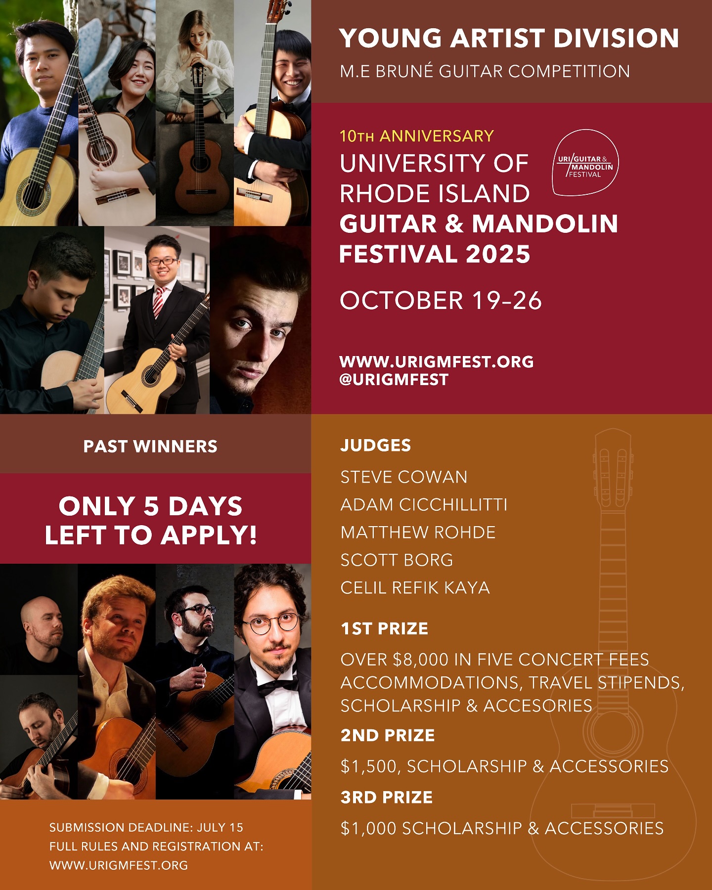 University - 🚨 5 DAY left to apply for the M.E. Bruné Guitar ...