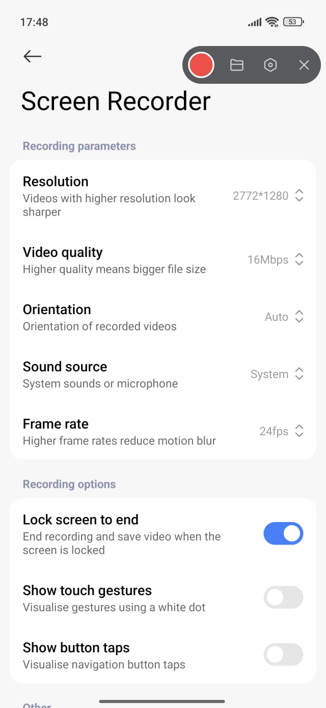 iOS 26 | Screen recording tool that allows user to adjust video ...