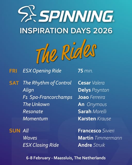Spinning - 🚴‍♀️ Spinning® Inspiration Days 2026 🚴‍♂️ Van 6 tot en met 8 ...