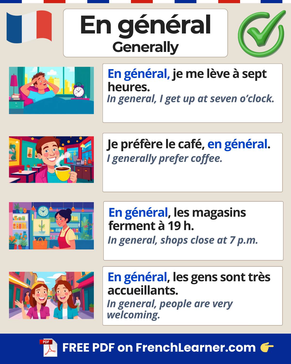 FrenchLearner - Word of the Day French Lessons | 💬 Ever seen en général ...