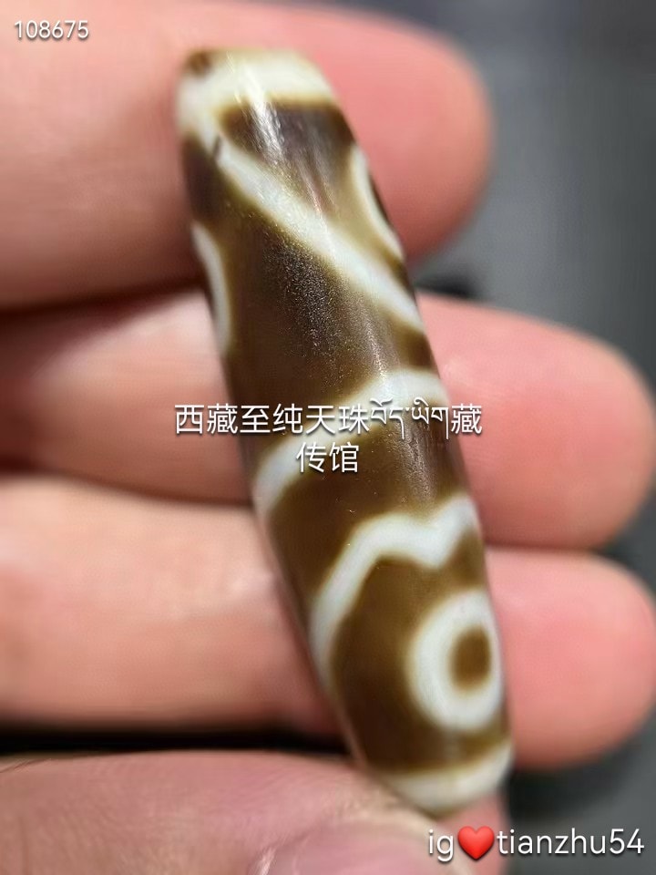 收藏臻品特殊星辰四眼天珠图腾很是特别，品质上乘尺寸47*13mm #天珠月