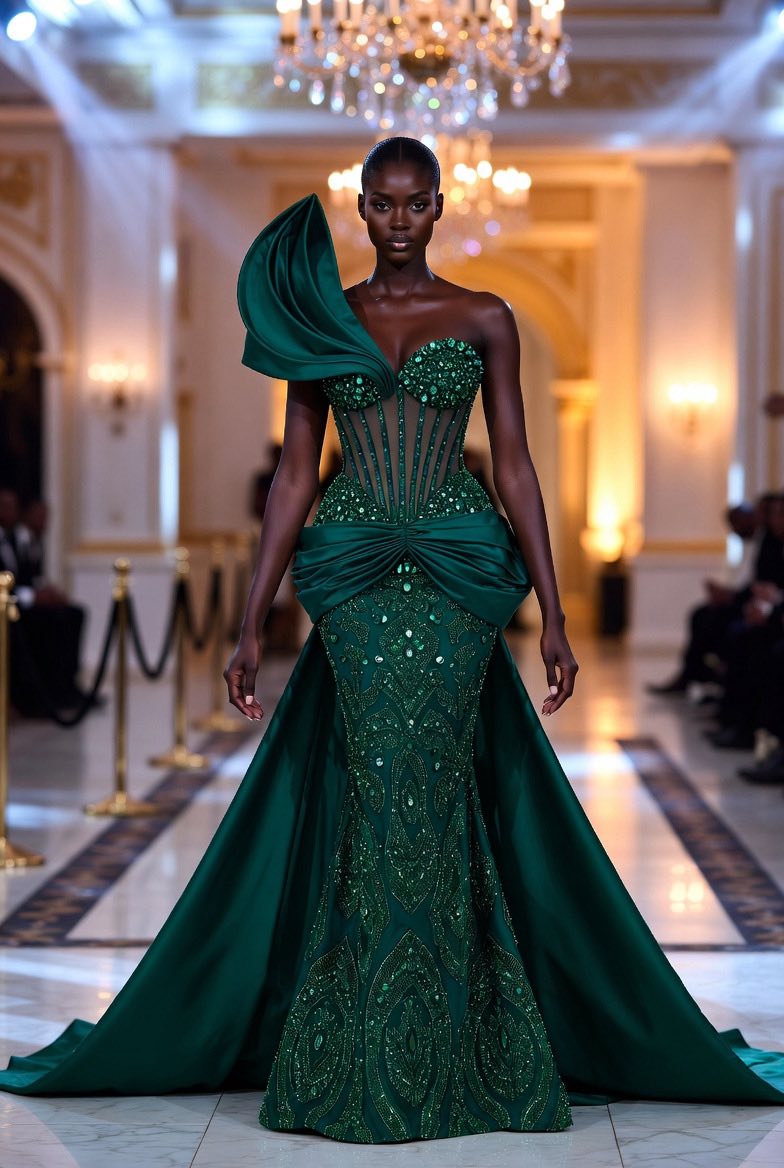 green couture dress dresses #couturedress #runwayfashion crystal shoes