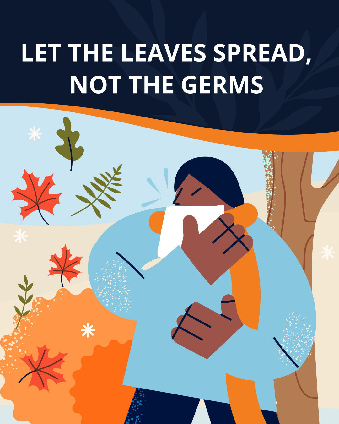 First - Like the leaves falling from trees, germs can fall from us and ...