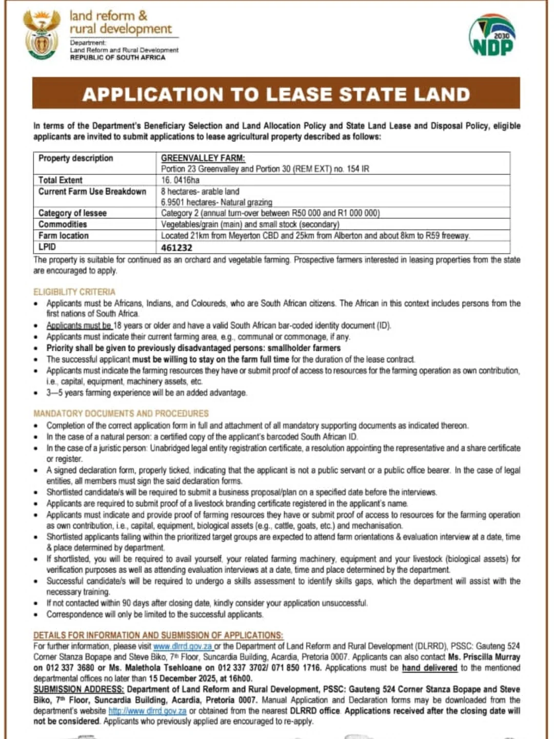 Department of Land Reform and Rural Development | Pretoria