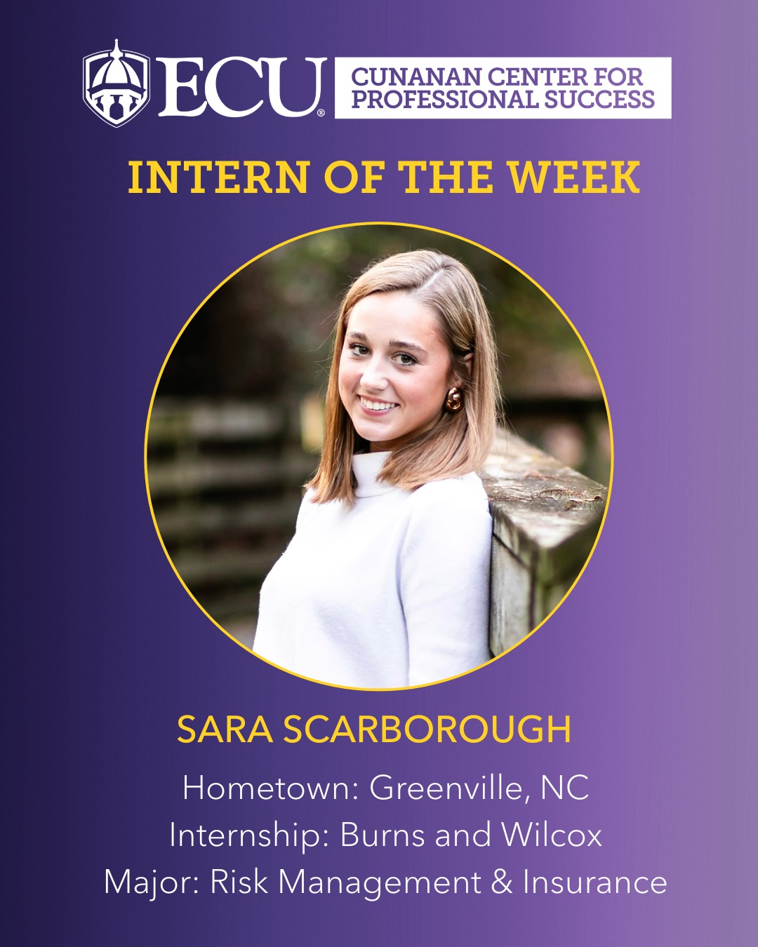 Meet Intern of the Week, Sara... - ECU College of Business | Facebook