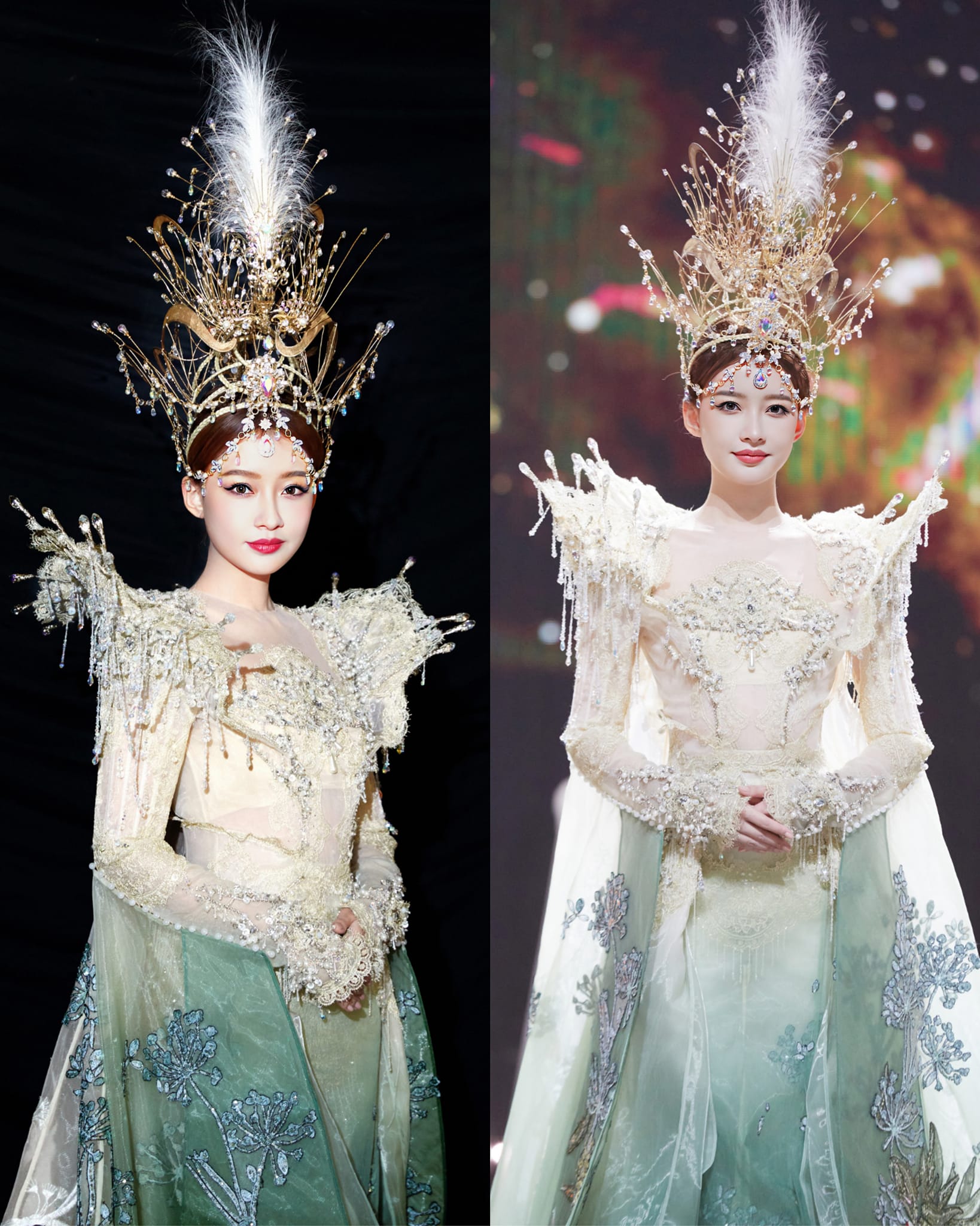 Sun Yi would've been a perfect Golden Eagle Goddess with this costume from last night's catwalk show. 😍
