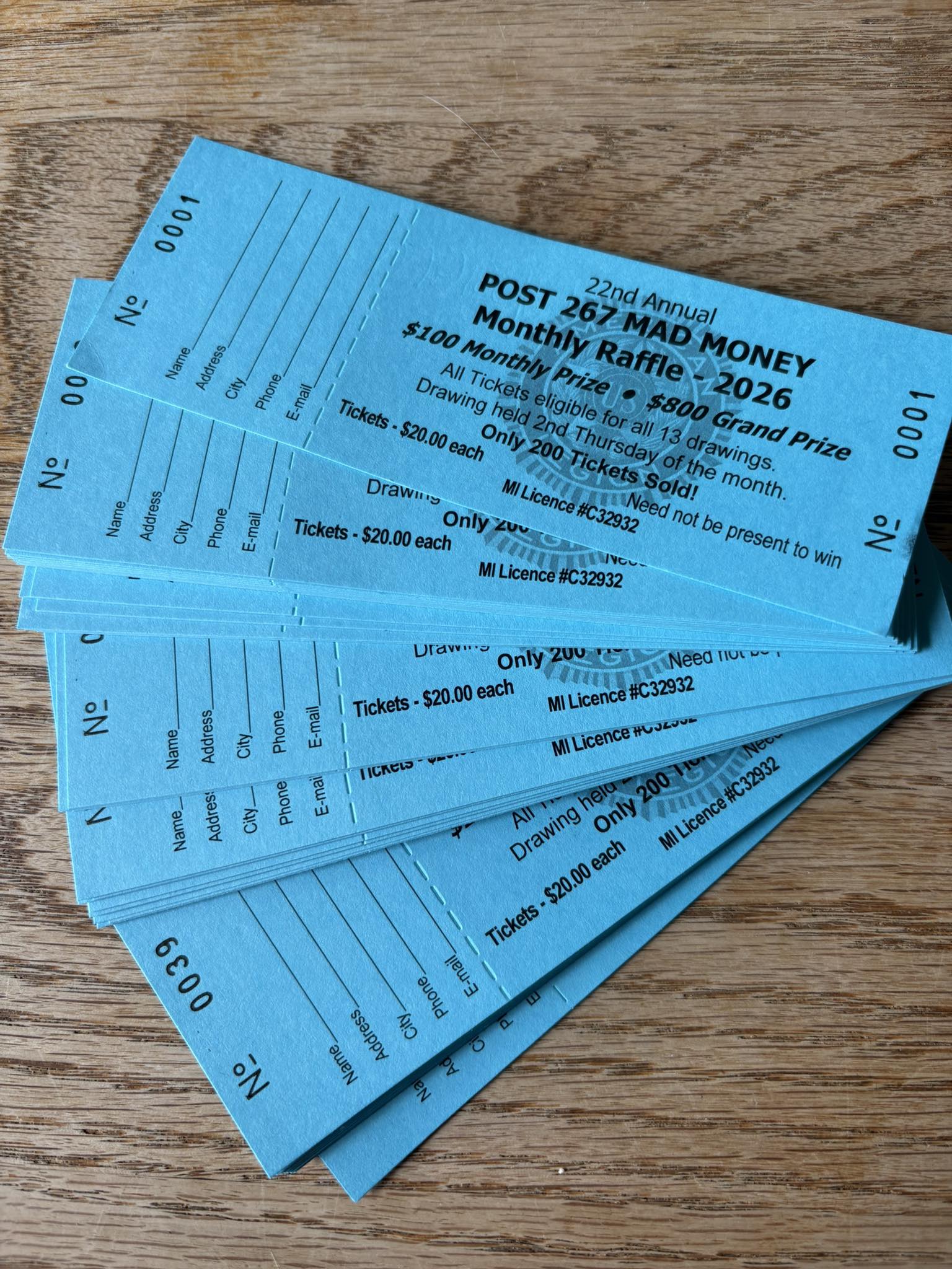 American - They’re here! 2026 Post 267 Mad Money Raffle Tickets. Every ...