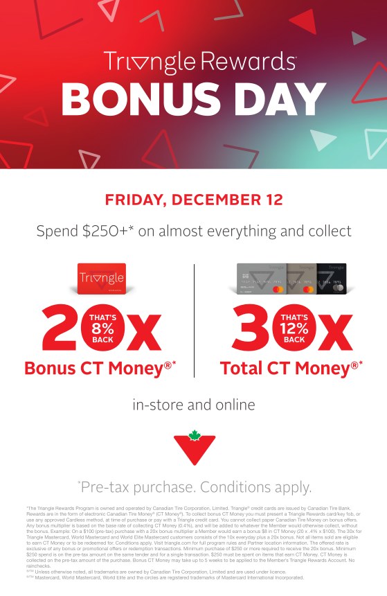Canadian Tire - 🎉 Triangle Rewards BONUS DAY is here! 🎉... | Facebook