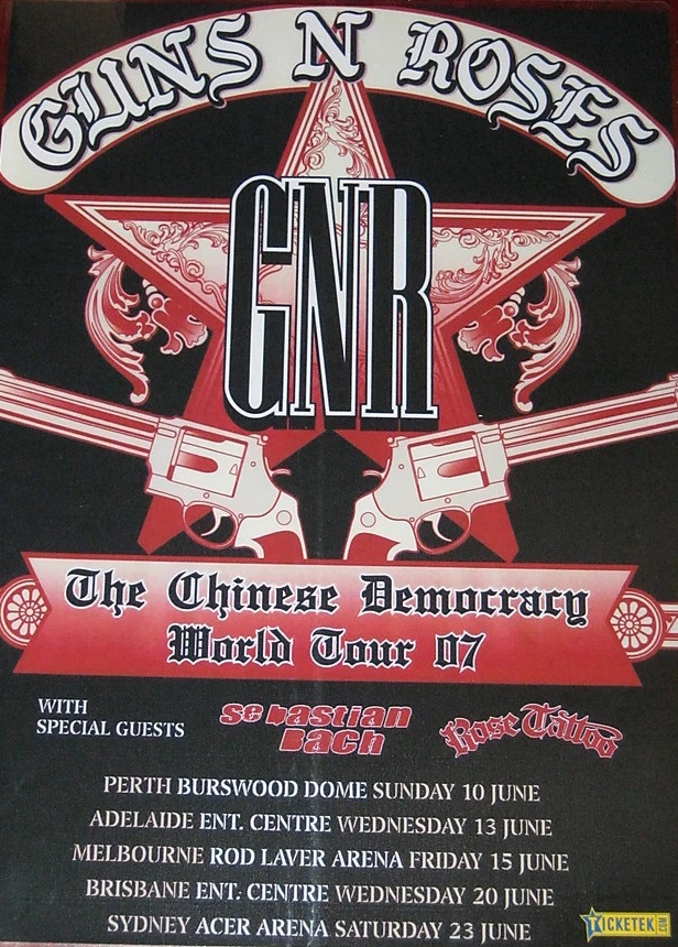 ミュージシャン Guns N' Roses 2007 World Tour L SHOOT Guns N' Roses 2007 Melbourne concert setlist