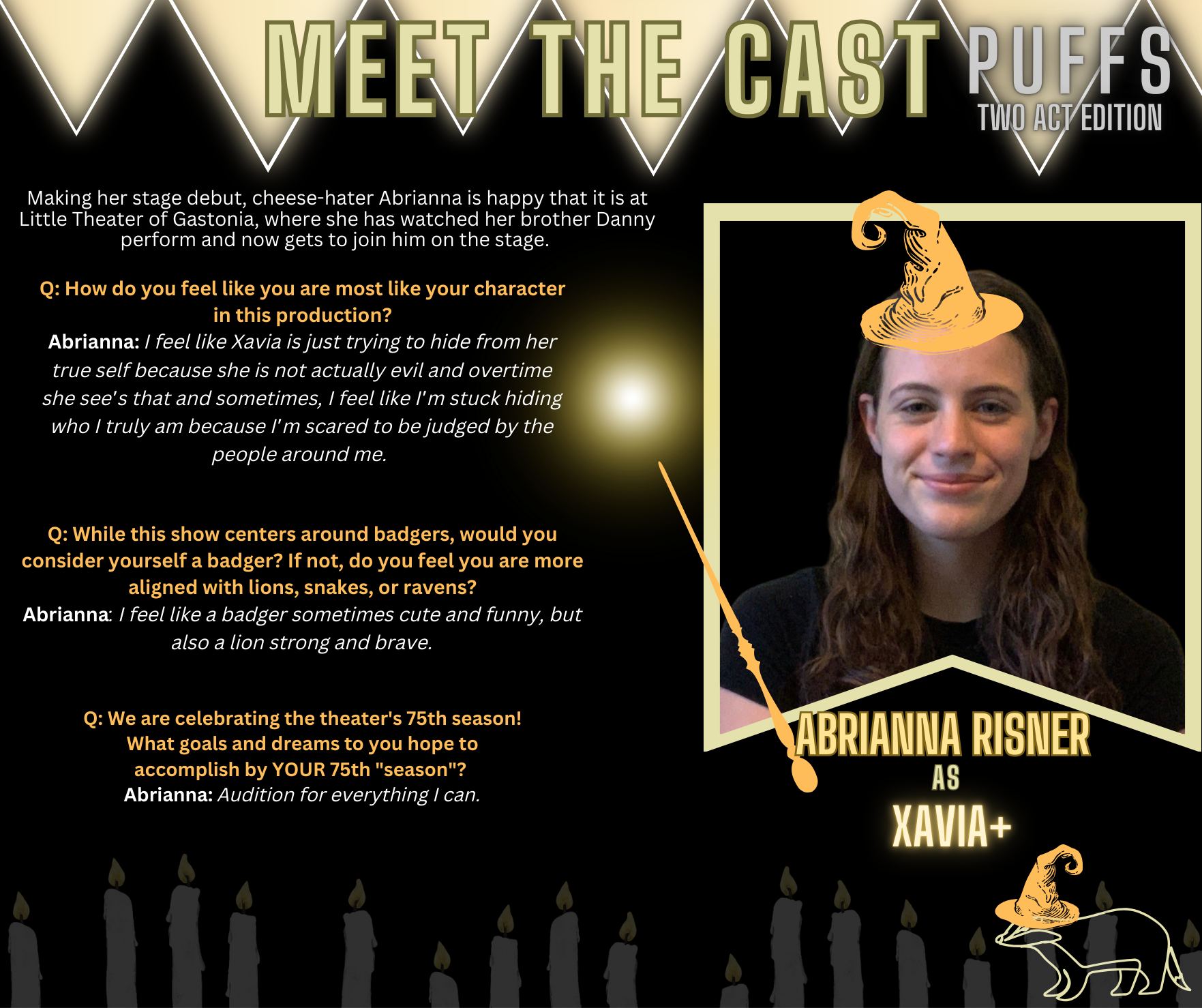 Little - Meet the Magical Cast of PUFFS! ABRIANNA RISNER is debuting as ...