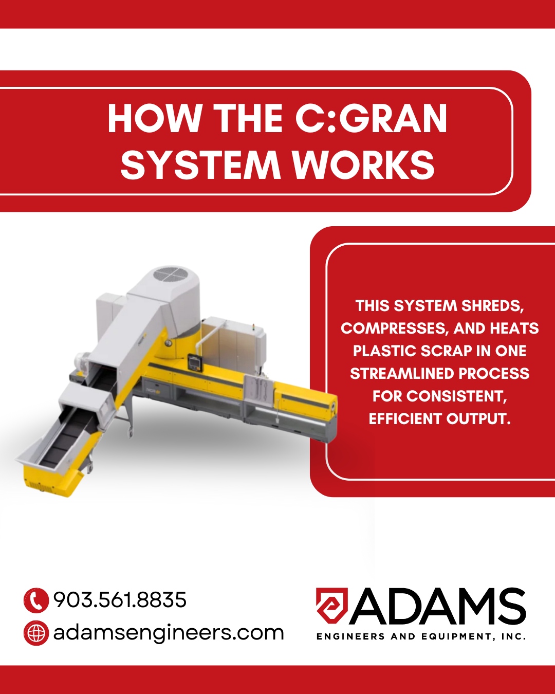 Adams - The C:Gran takes plastic scrap and turns it into a steady ...