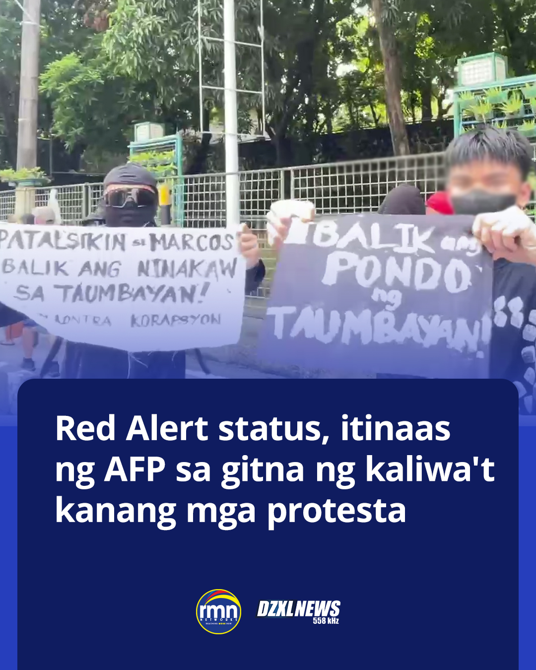 DZXL - Itinaas na ng Armed Forces of the Philippines o AFP ang Red ...