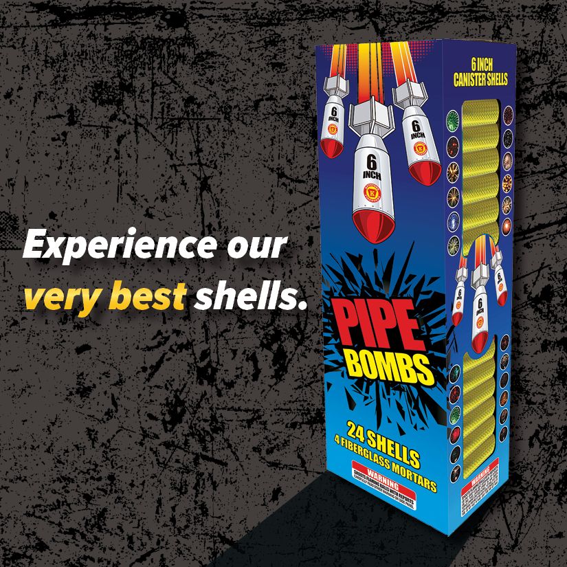 💣 Pipe Bombs 6-Inch Shells — The gold... - Keystone Fireworks | Facebook