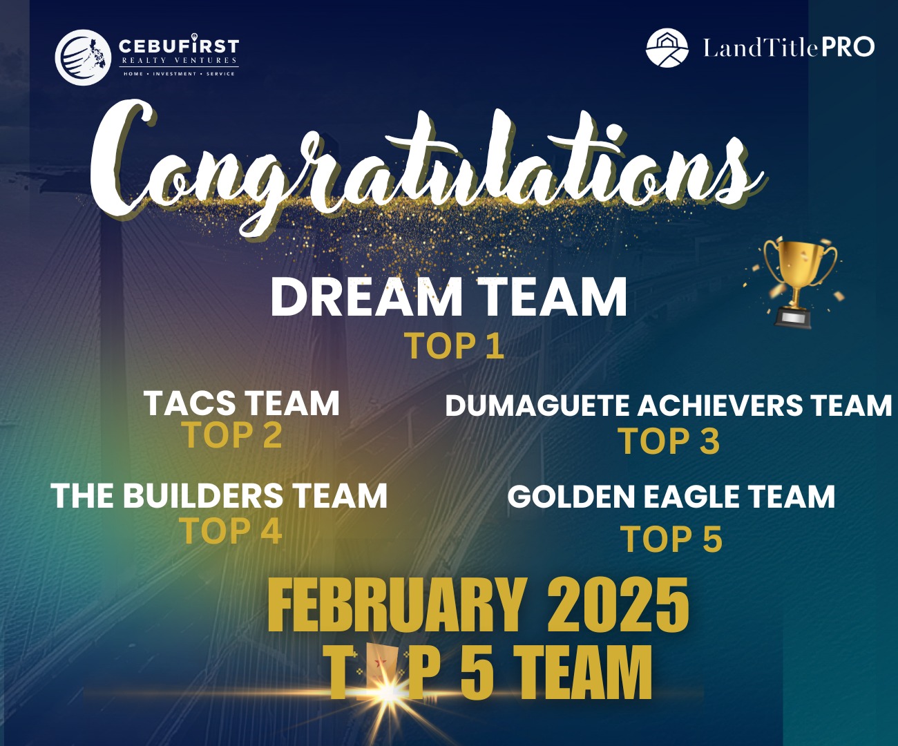 Cebufirst - Congratulations on being our February 2025 Top 5 Teams ...