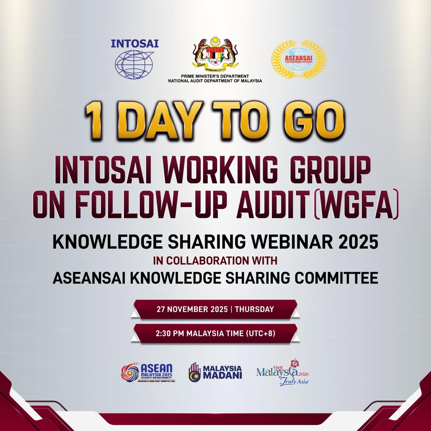𝟭 𝗗𝗔𝗬 𝗧𝗢 𝗚𝗢! 𝗜𝗡𝗧𝗢𝗦𝗔𝗜 𝗪𝗢𝗥𝗞𝗜𝗡𝗚 𝗚𝗥𝗢𝗨𝗣... - Jabatan Audit Negara | Facebook