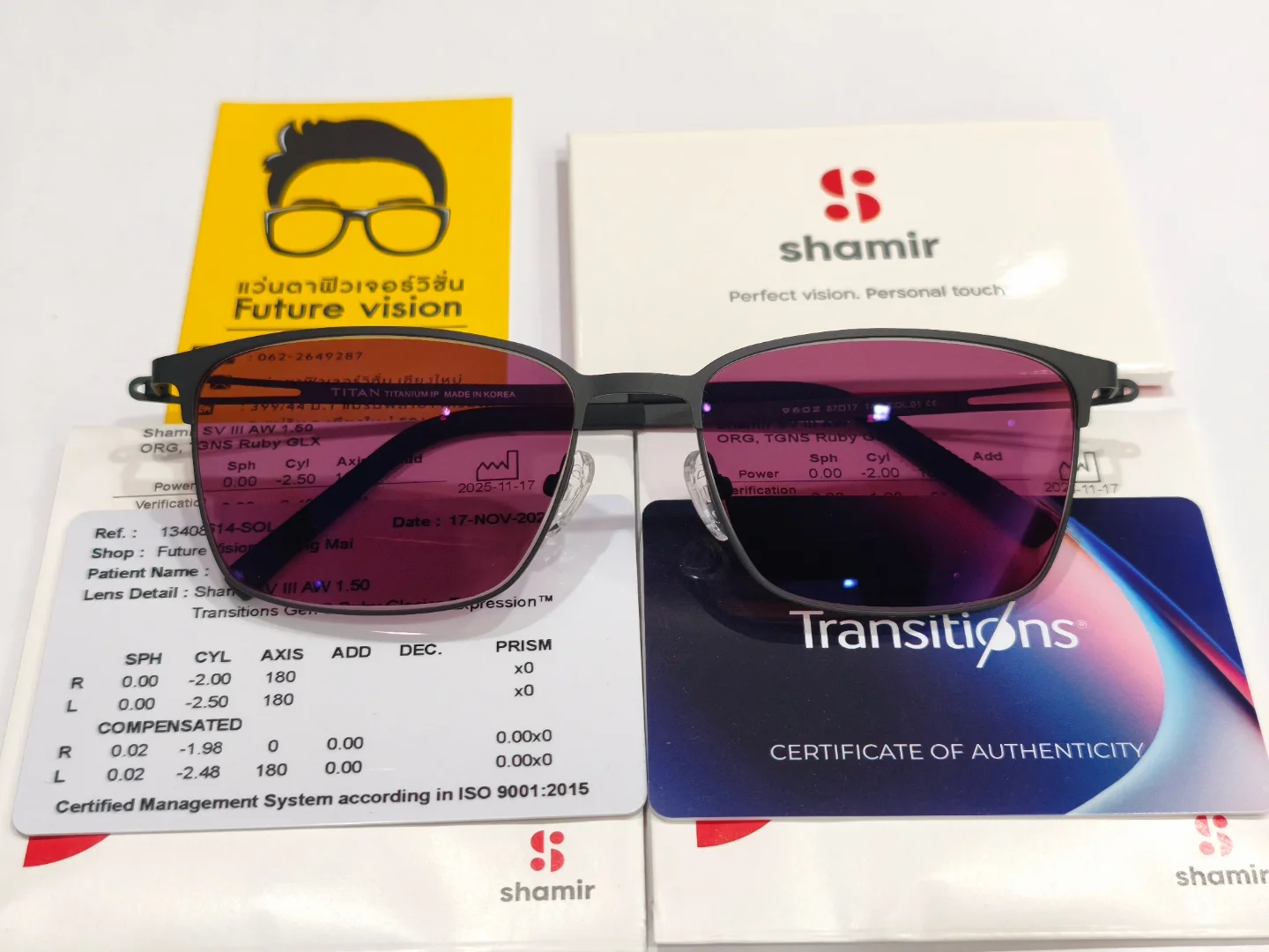 เลนส์ชั้นเดียวออกแบบเฉพาะบุคคล Freeform Atoric เพิ่มออฟชั่นเปลี่ยนสี ...