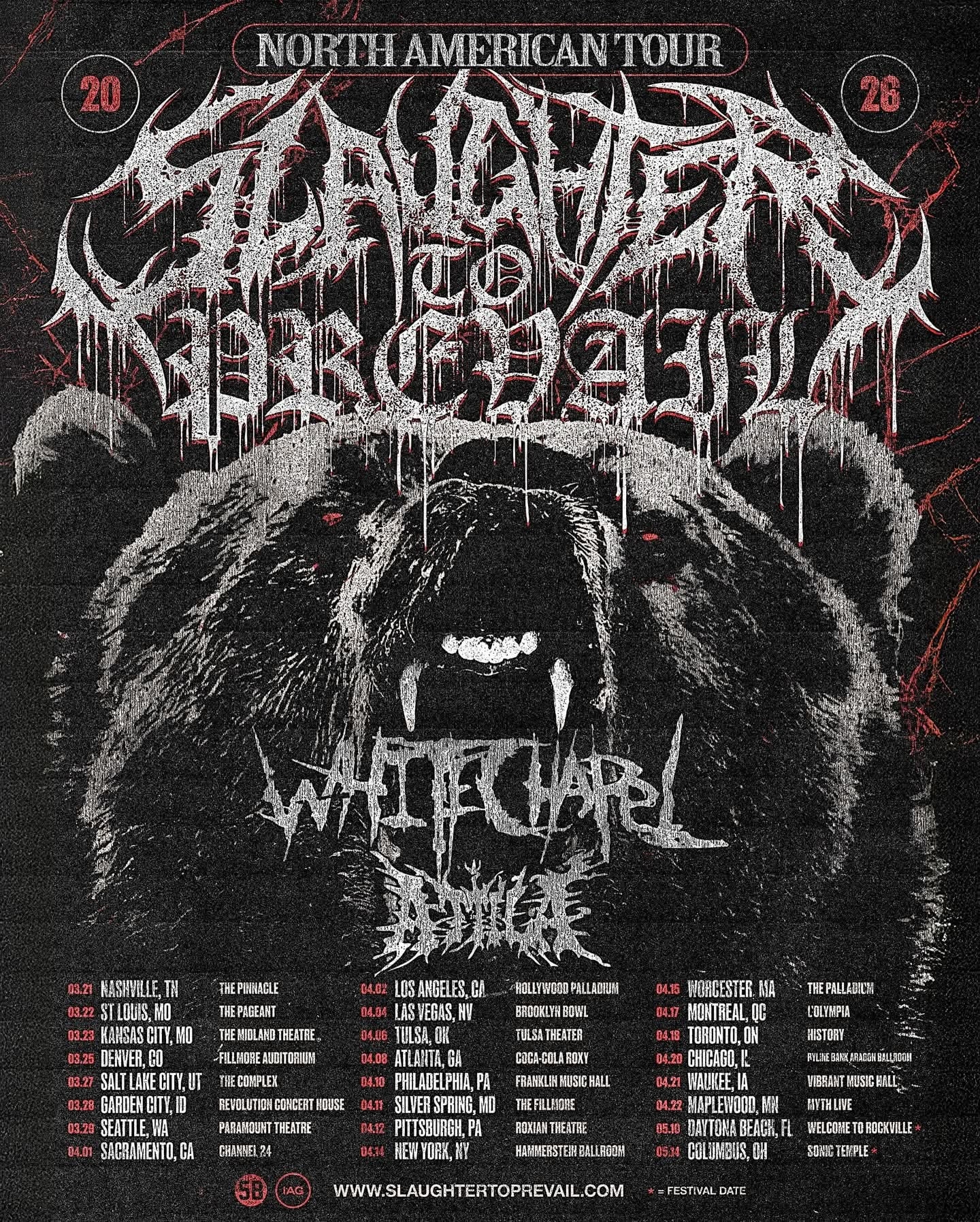 Slaughter To Prevail 2026 tour dates
