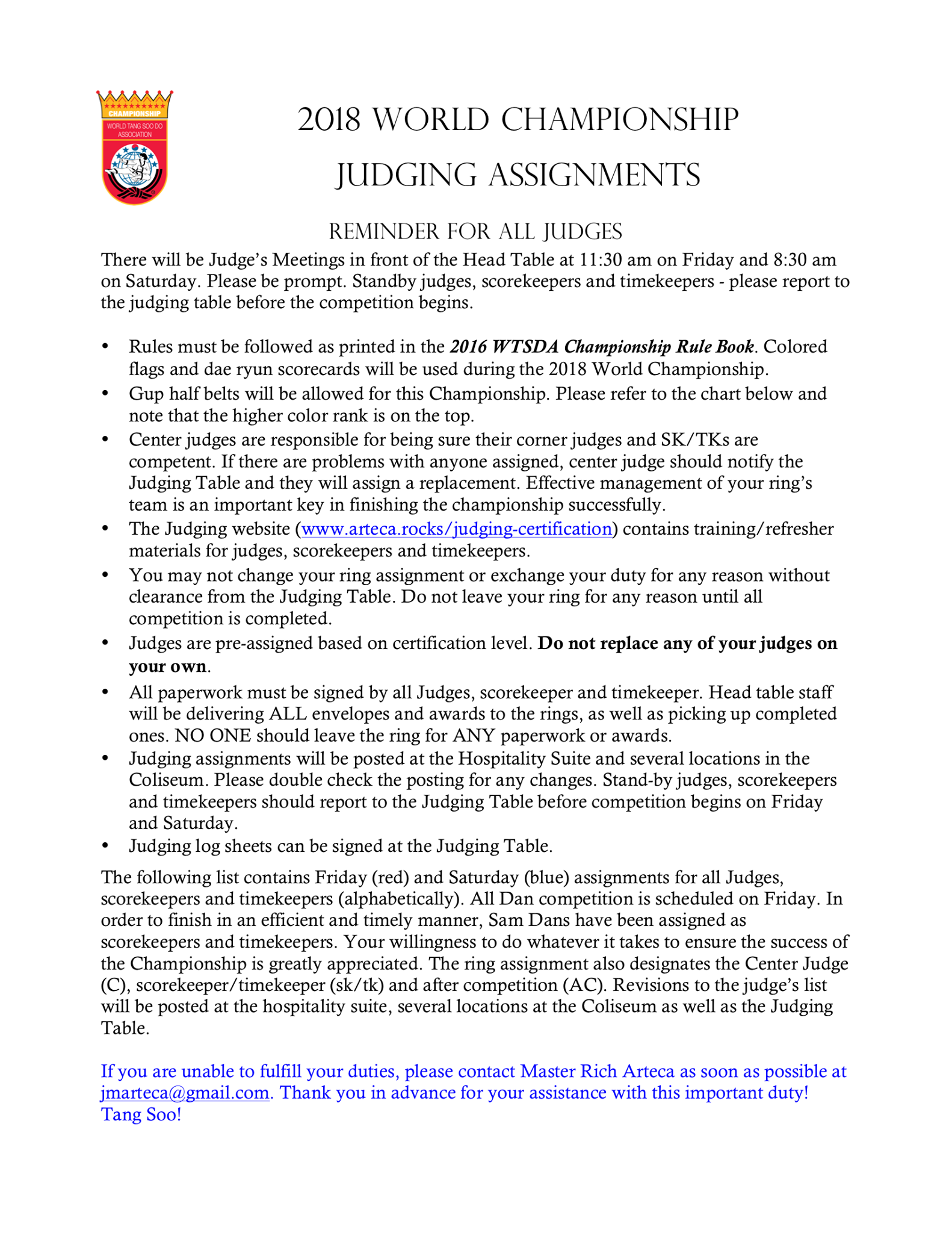 Please Find The Attached Judging World Tang Soo Do
