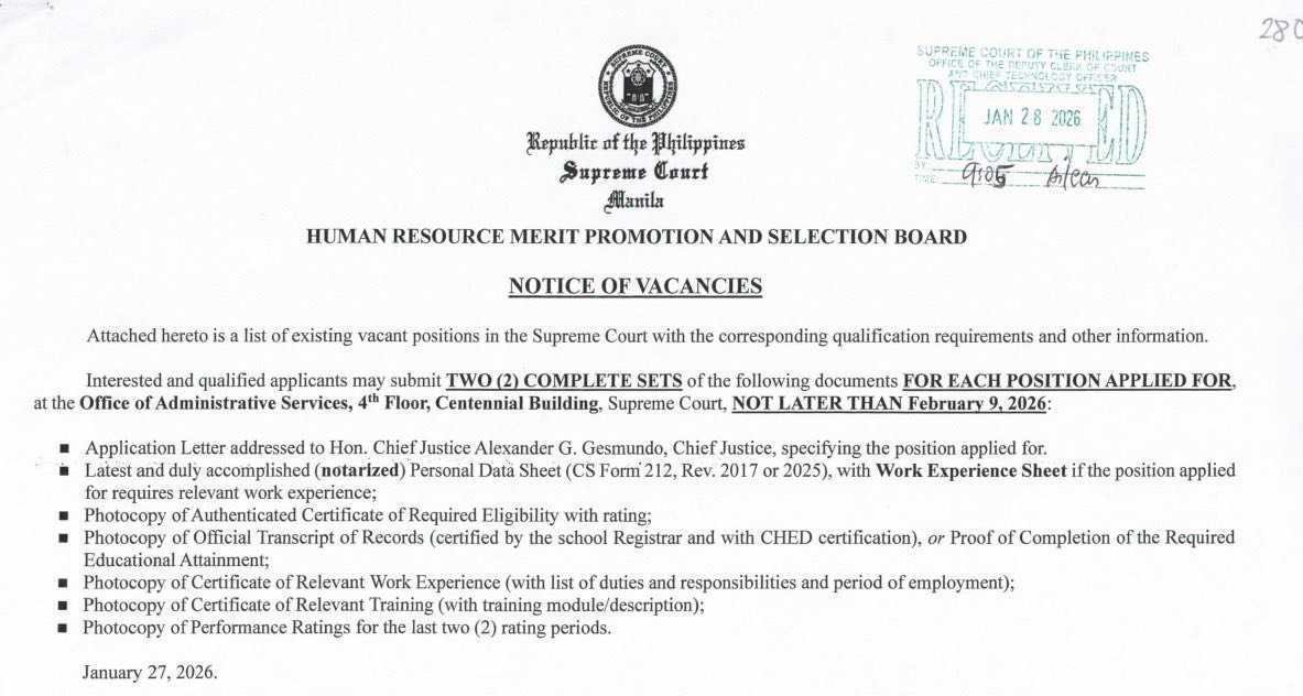 RTC OCC Benguet - 📣 NOTICE OF VACANCIES Interested and... | Facebook