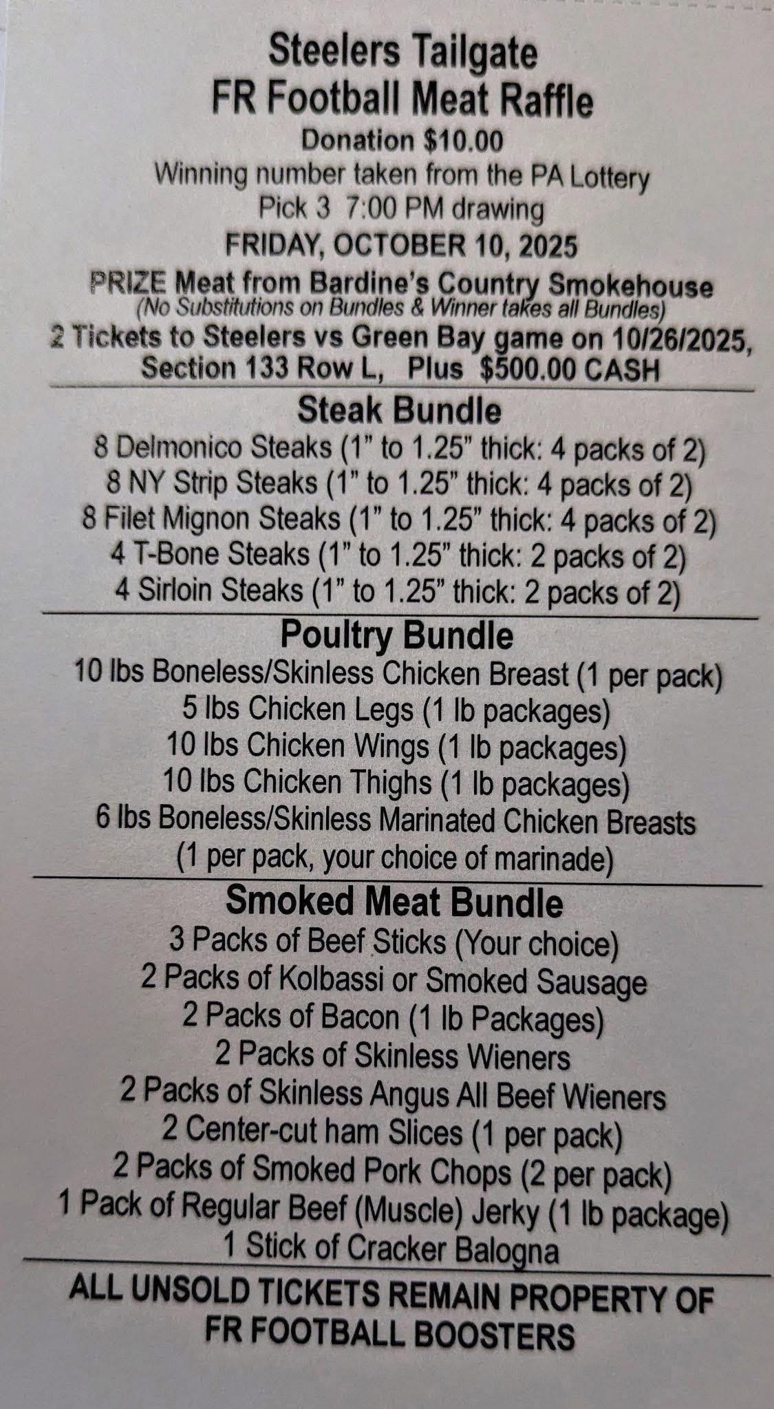 🎉 FR Football Meat Raffle is... - Franklin Regional Football | Facebook