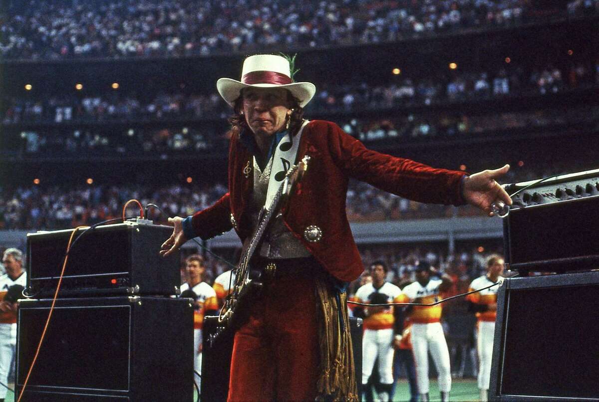 STEVIE RAY VAUGHAN スタッフ用スタジャン　非売品 Stevie plays the national anthem at the Houston Astrodome prior to