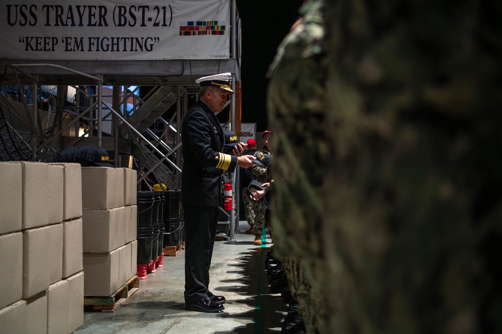 U.S. Navy Recruit Training Command - Recruits complete a capping ...