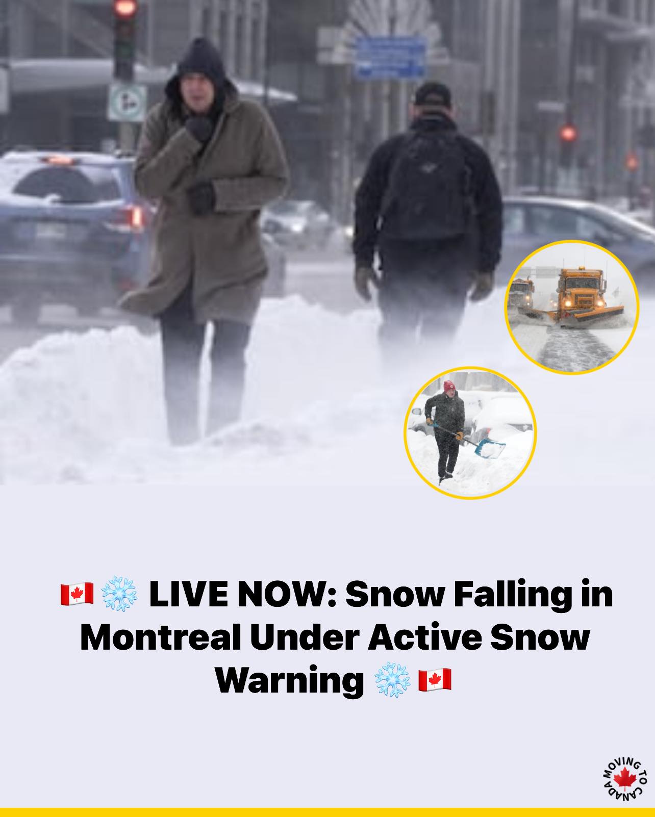 Moving - Montreal, QC — Right Now ️🇨🇦 Snow is currently falling across ...