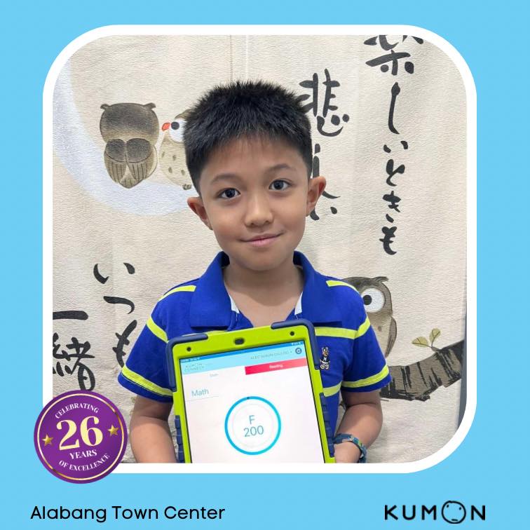 Kumon - Meet our MATH student, ALEC Grade 4, who is ready for his ...