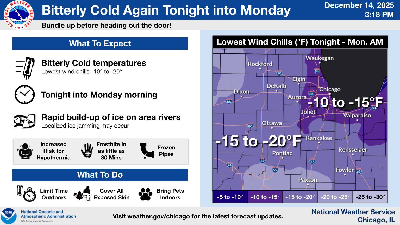 US - Another frigid night is in store! Wind chills will fall into the ...