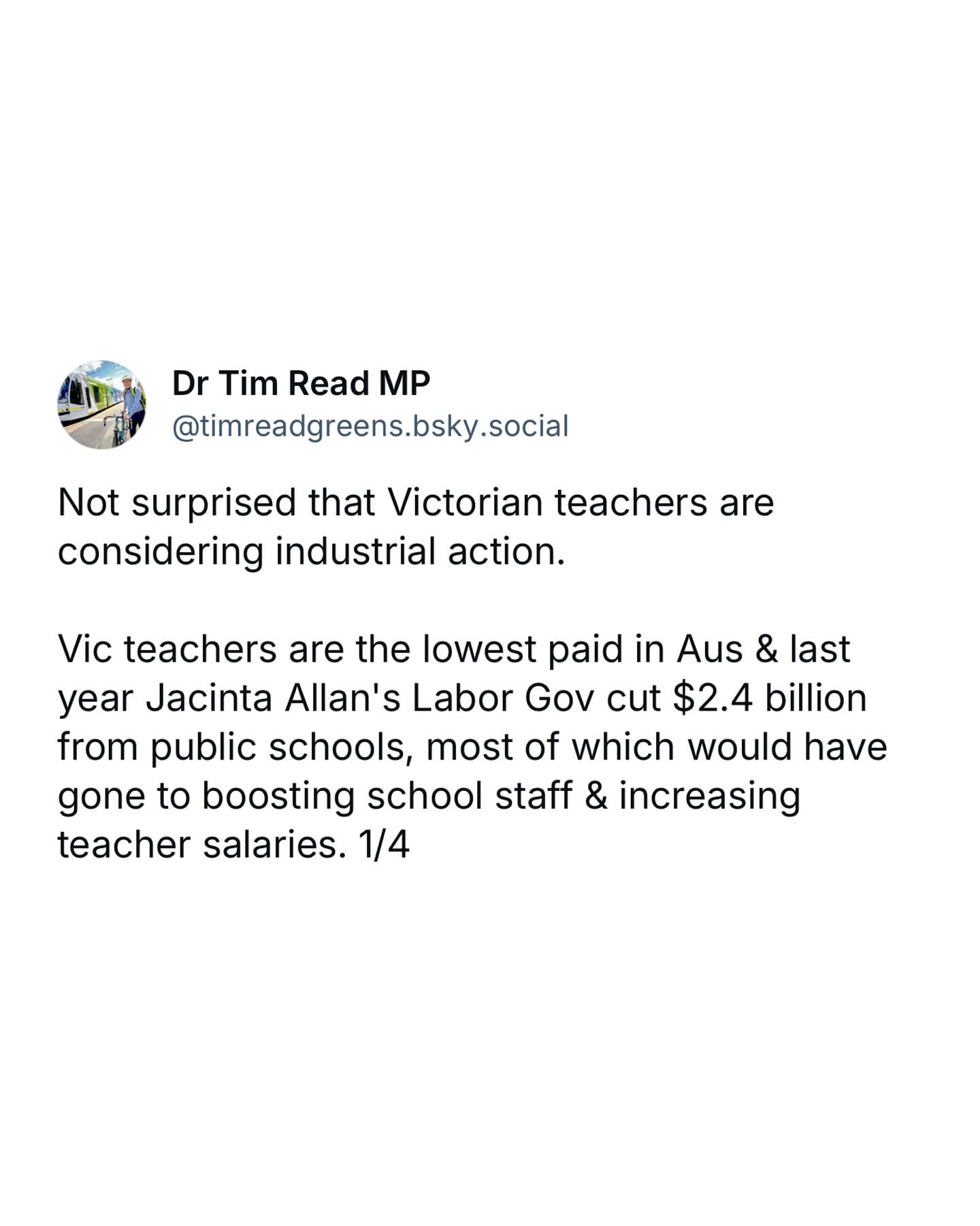 Tim Read MP - Solidarity with Vic teachers and the... | Facebook