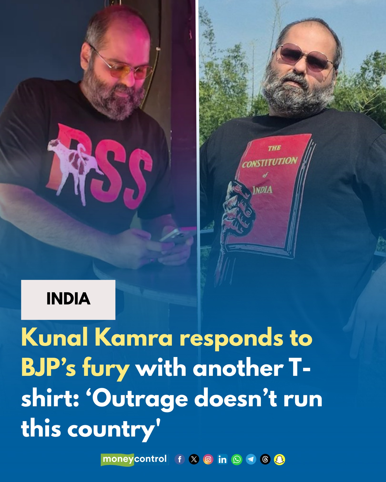 moneycontrol.com - #Trends | Comedian Kunal Kamra, who recently ...