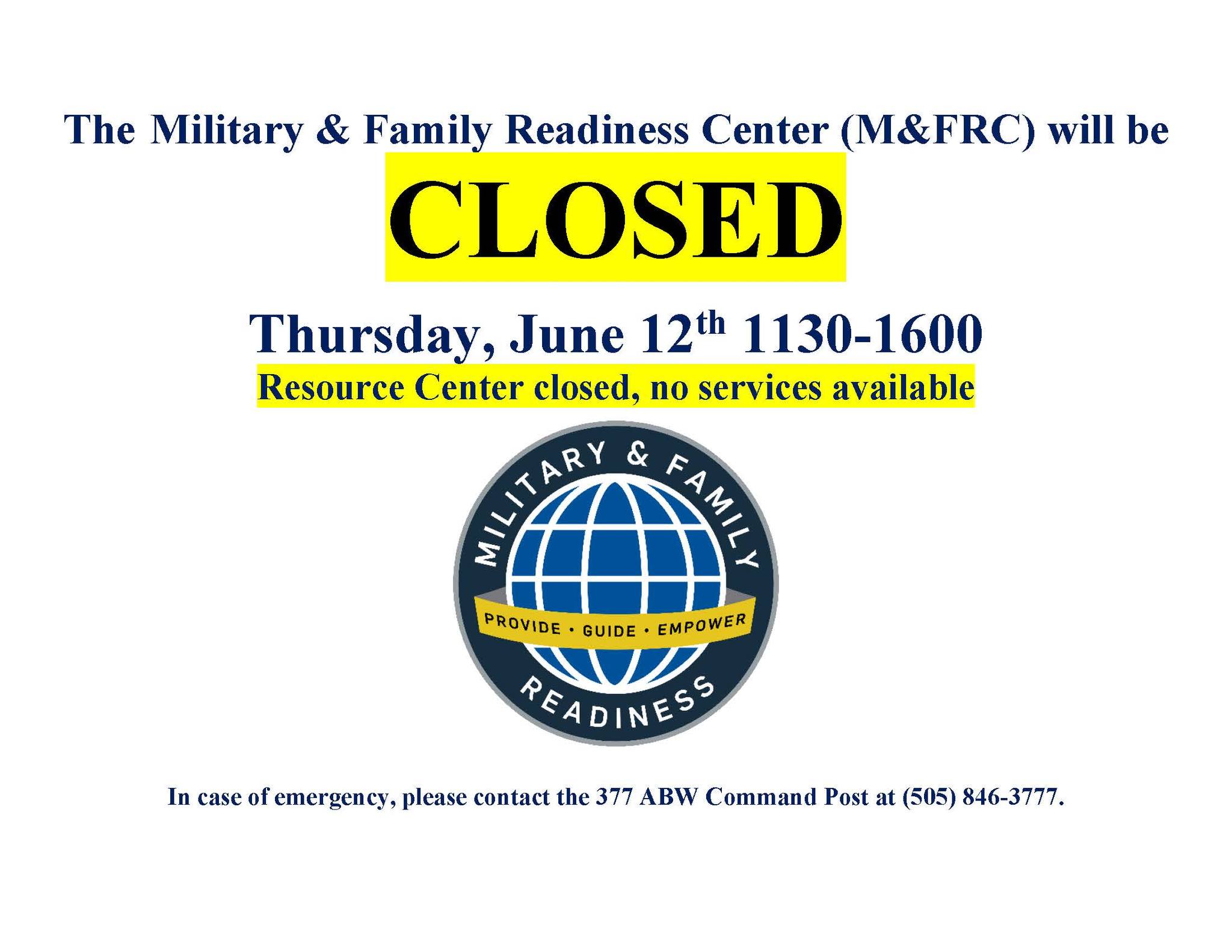 UPDATE-... - Kirtland AFB Military & Family Readiness Center | Facebook