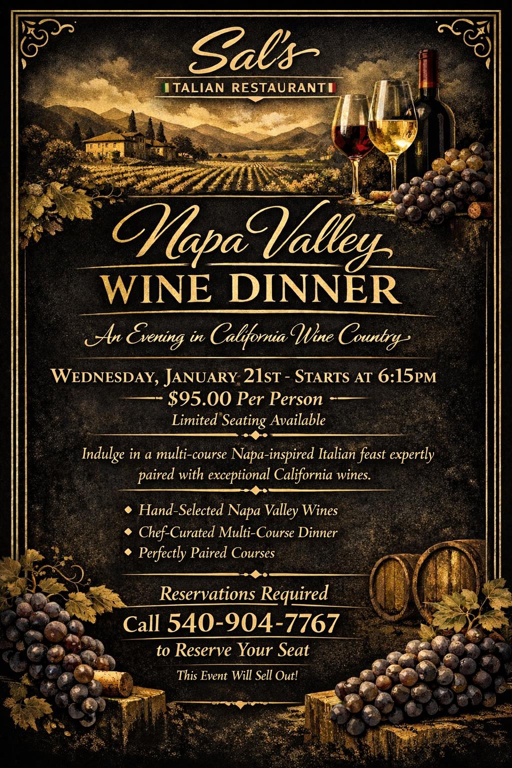 Sal's - 🍷Experience Napa Valley like never before on Wednesday, January ...